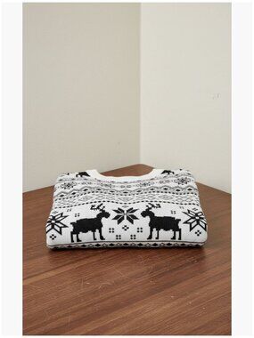 Men's Waffle Textured Knitted Pullover Sweater Loose Fit Casual